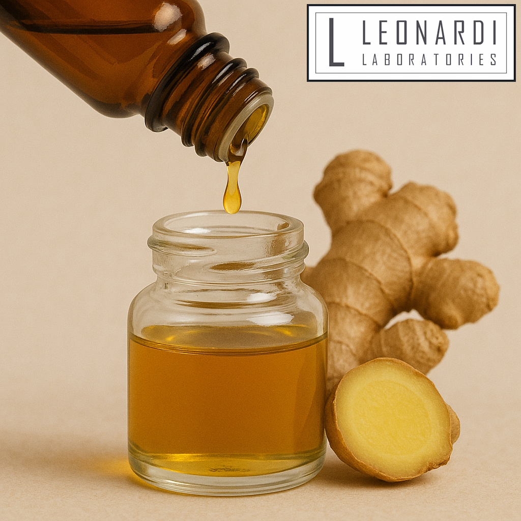 GINGER PURE ESSENTIAL OIL 50 ml being poured